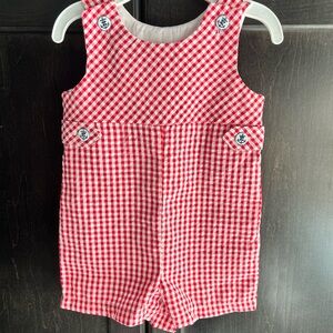 Red Gingham Anchor Shortalls
